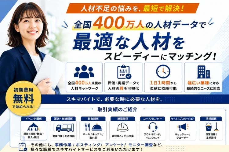 「スキマバイト人材マッチングサービス」販売代理店募集