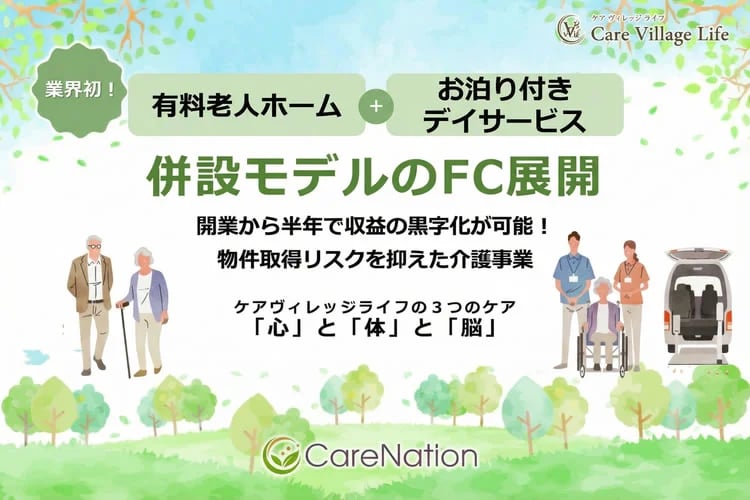 「有料老人ホーム×デイサービス併設モデル」フランチャイズ加盟店募集